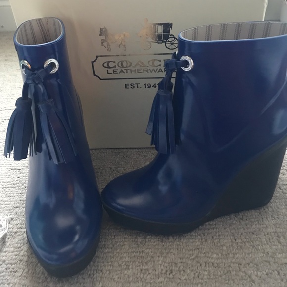 coach rubber rain boots